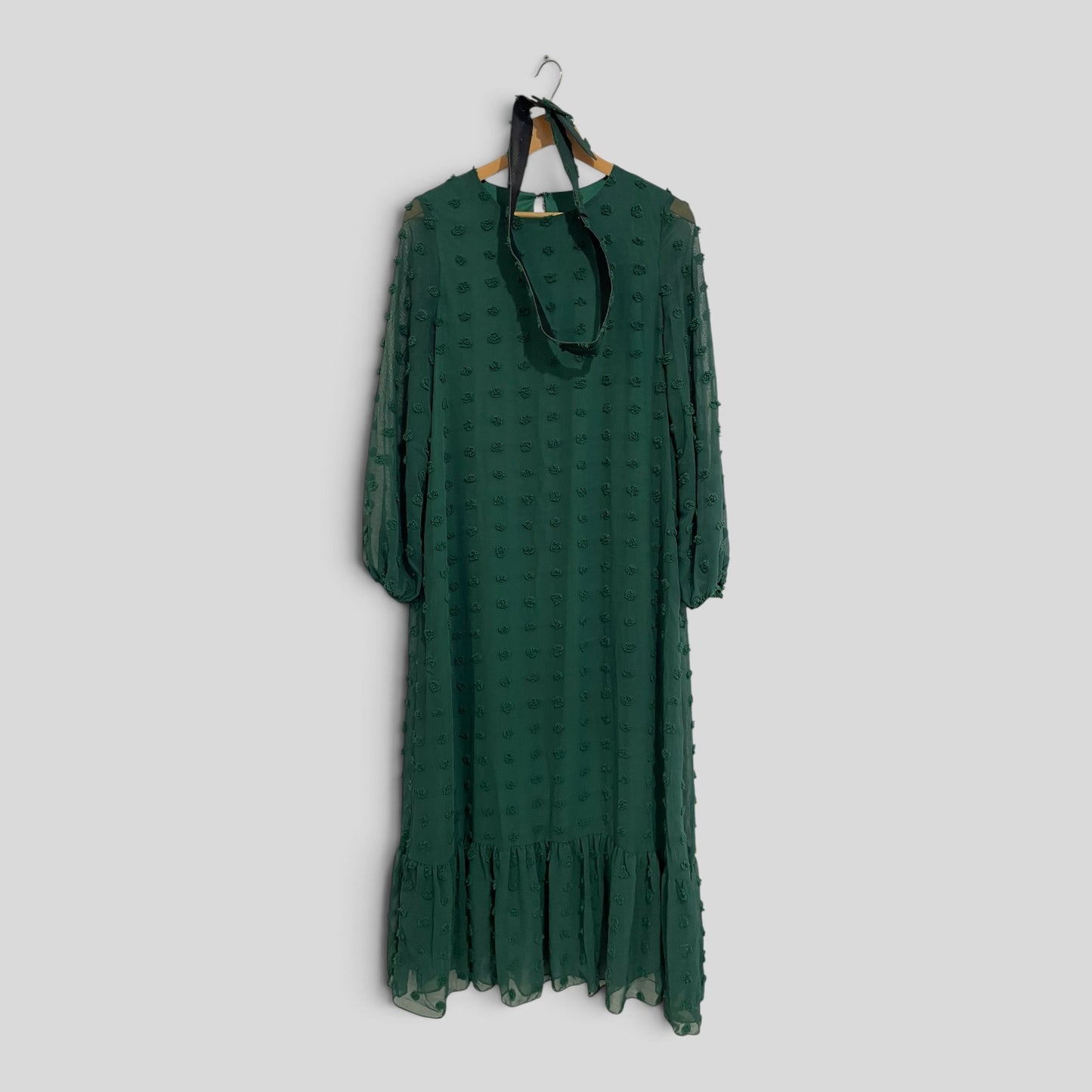 (S) Shein | Green Textured Dress w Belt