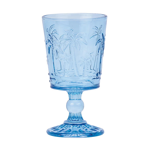 Goblet Glass Set - Plam Tree Blue