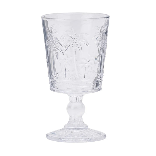 Goblet Glass Set - Palm Tree Clear