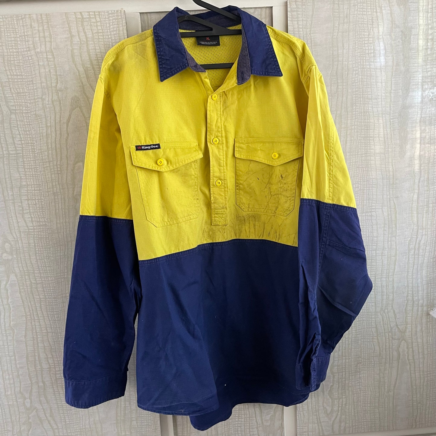 (XL) WORKCOOL 2 HI-VIS TWO TONE CLOSED FRONT LONG SLEEVE SHIRT