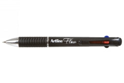 PEN ARTLINE BP GEL FLOW 1.0MM 4 COLOUR RETRACT CHARCOAL