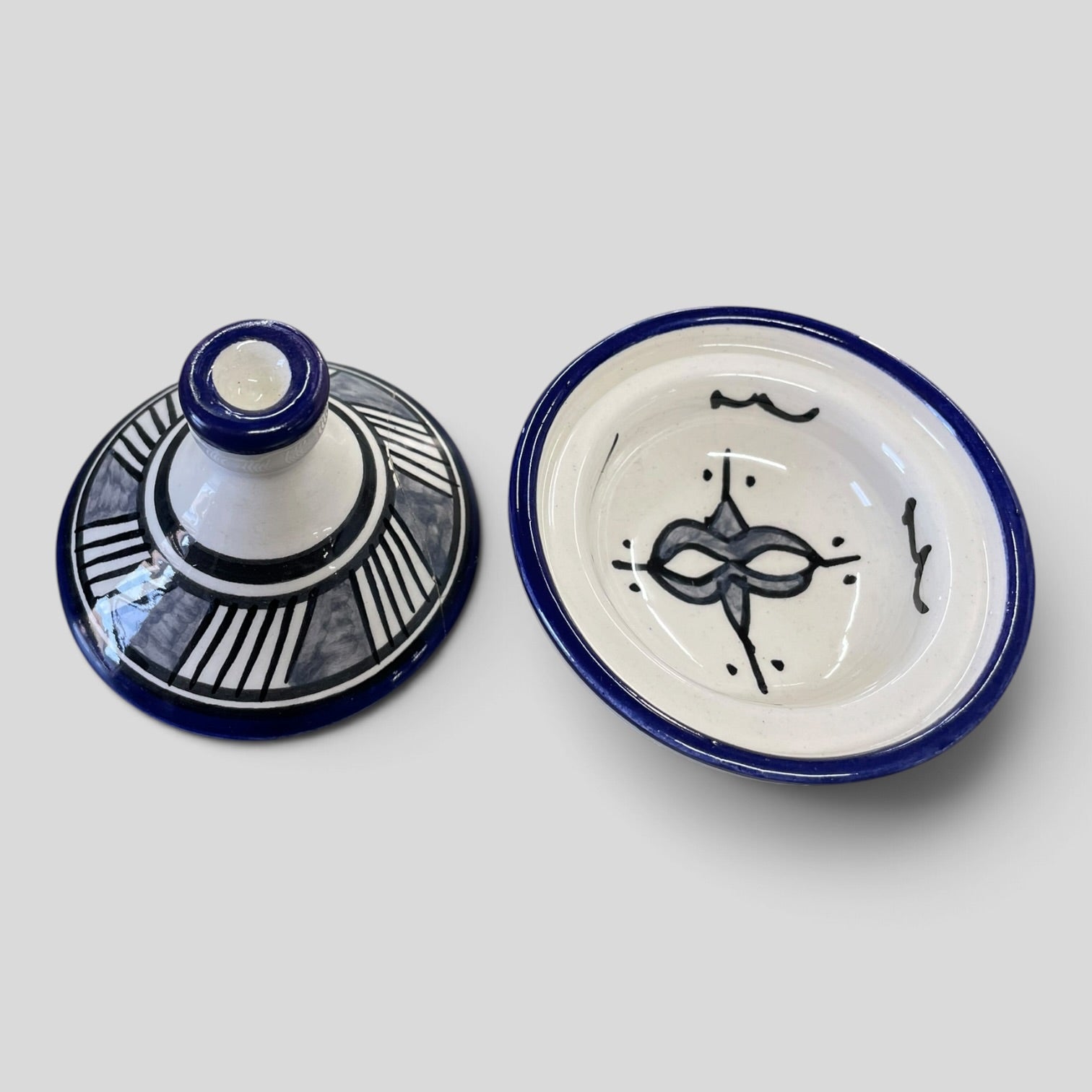 Image of Small Jar w Striped Lid