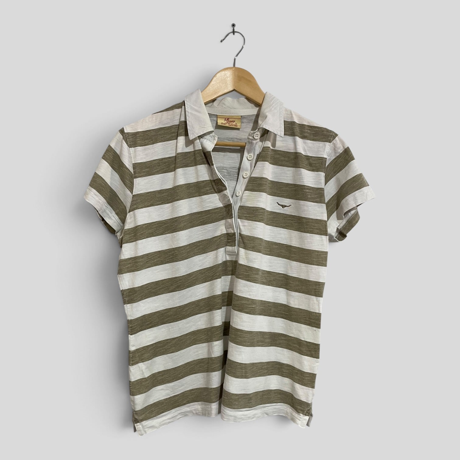 Image of (14) RM Williams | Green/White Polo