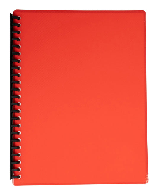 DISPLAY BOOK SOVEREIGN A4 REFILLABLE GLOSS RED 20P