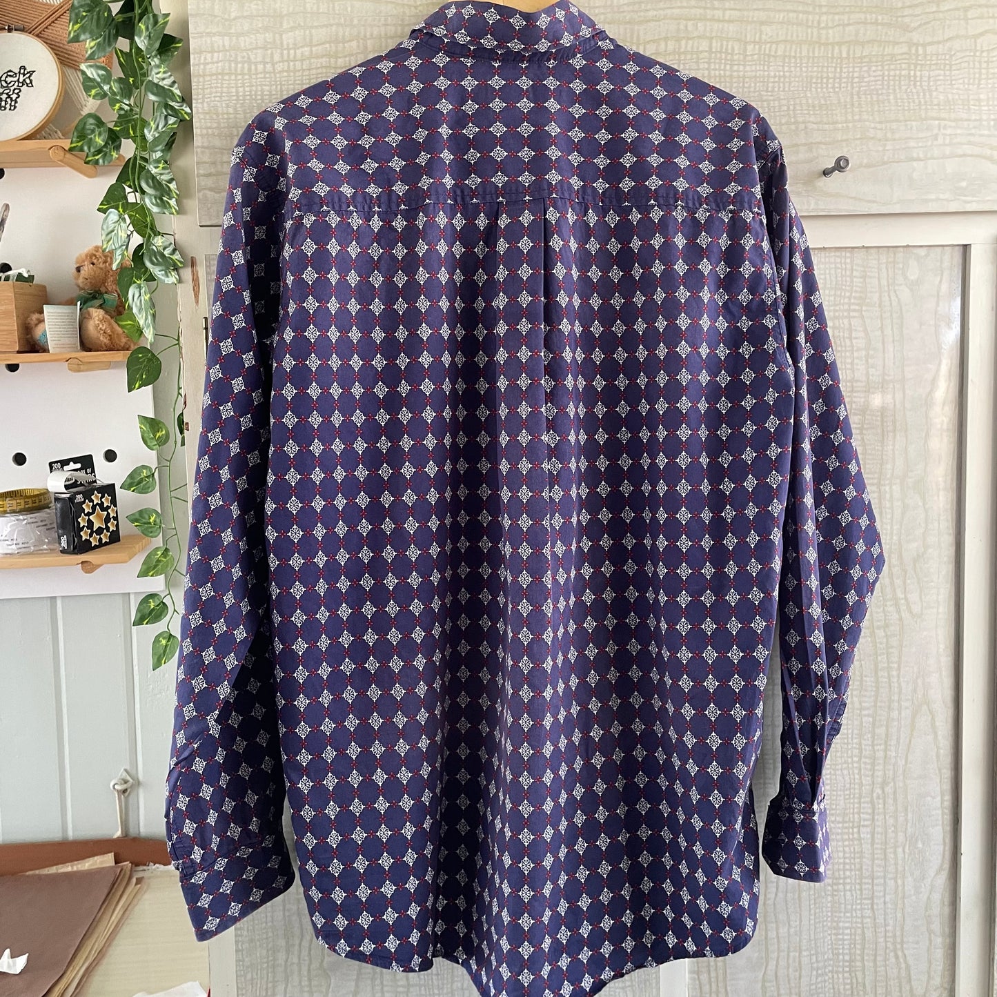 (S) Cinch Navy Patterned Shirt (EMBROIDERED)