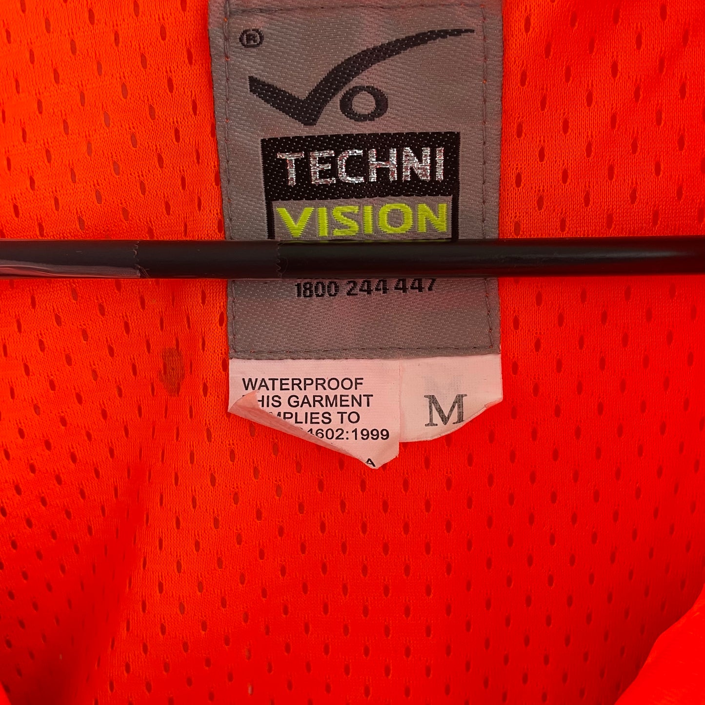 (M) Techni Vision Hi Vis Orange Rain Jacket