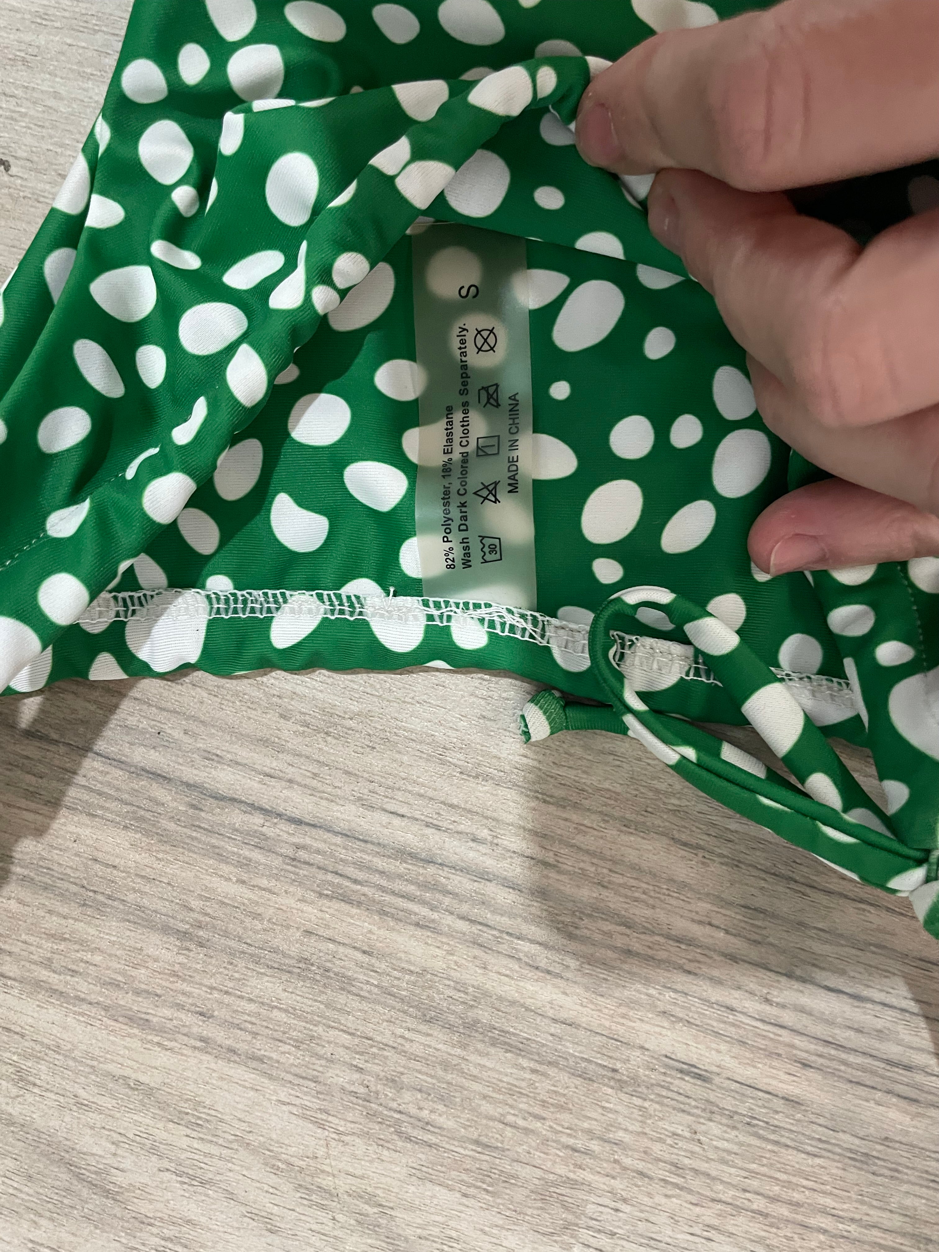 Image of (S) Bikini | Green Polka Dot