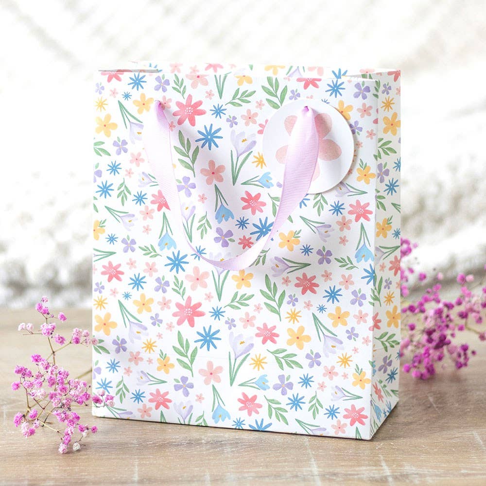 Spring Floral Paper Gift Bag 23cm