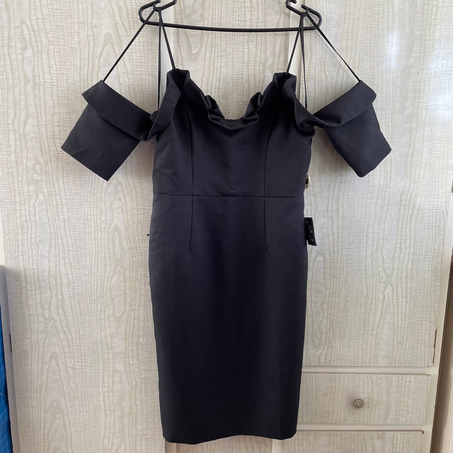 (12) BNWT Cooper St Black Off the Shoulder Arm Sleeve Dress