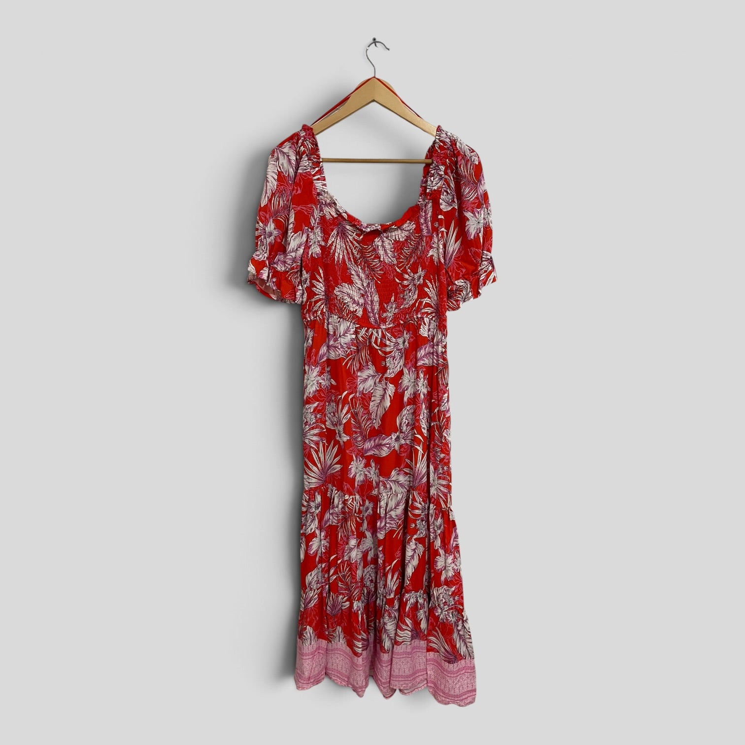 Image of (14) Rivers | Red Patterned Maxi Dress