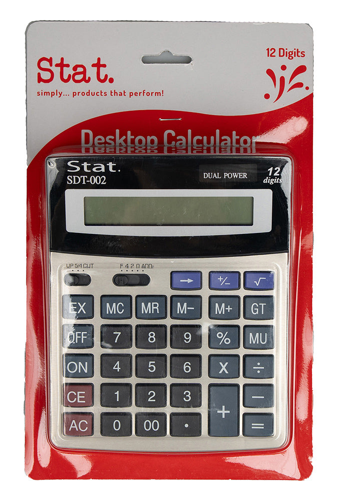 Image of CALCULATOR STAT 12 DIGIT SDT002 MEDIUM DUAL PWR