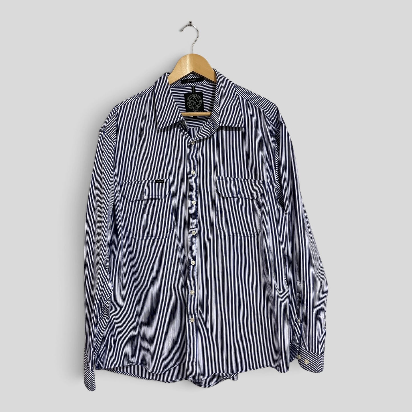 (3XL) Pilbara | Striped LS Workshirt