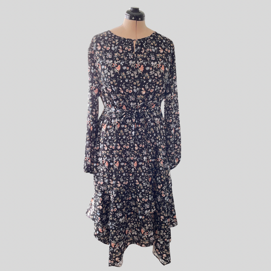 (18) Lorraine Floral Flow L/S dress