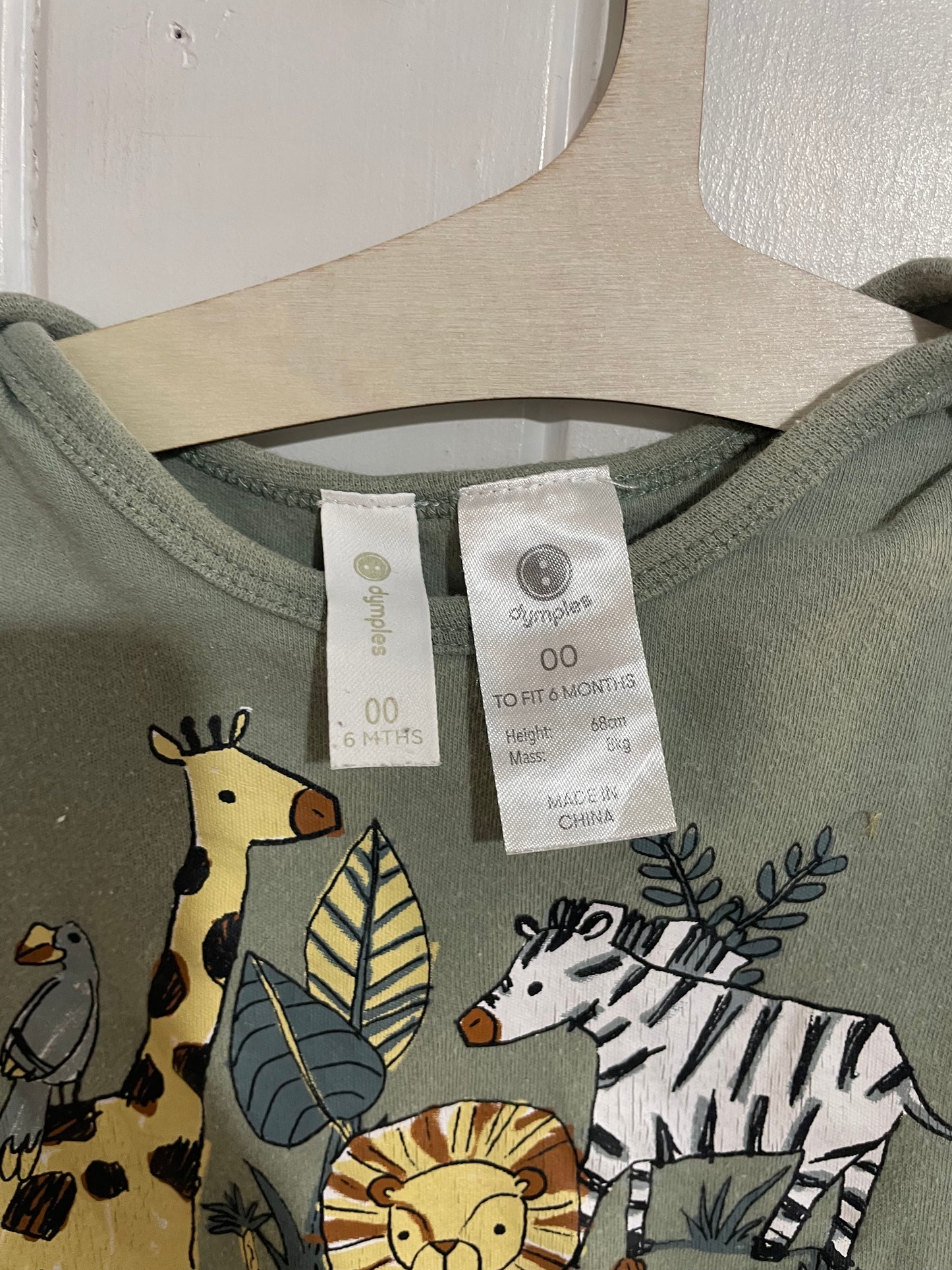 (00JNR) Dymples | Green Zoo Animal SS Bodysuit