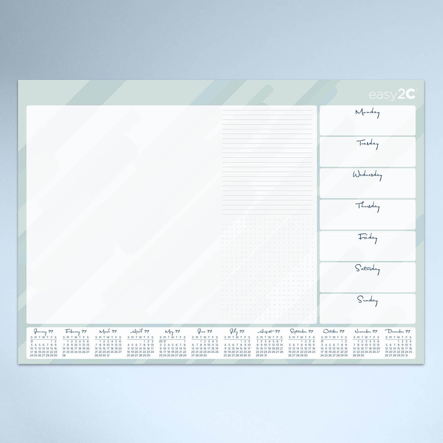 DESK PAD EASY2C 600X420MM WTV WITH 2027 CALENDAR
