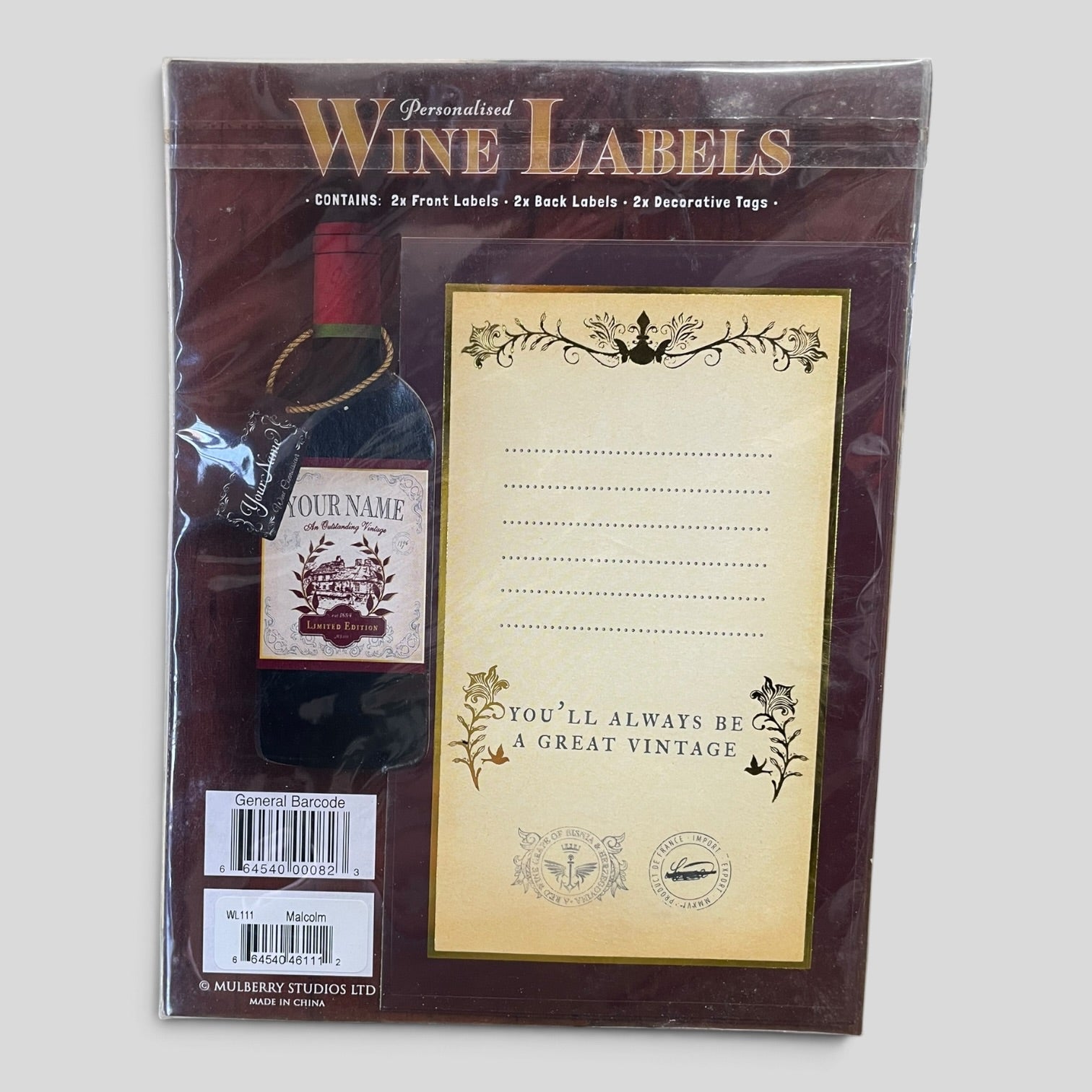 Image of Malcolm | Personalised Wine Label | BWNT