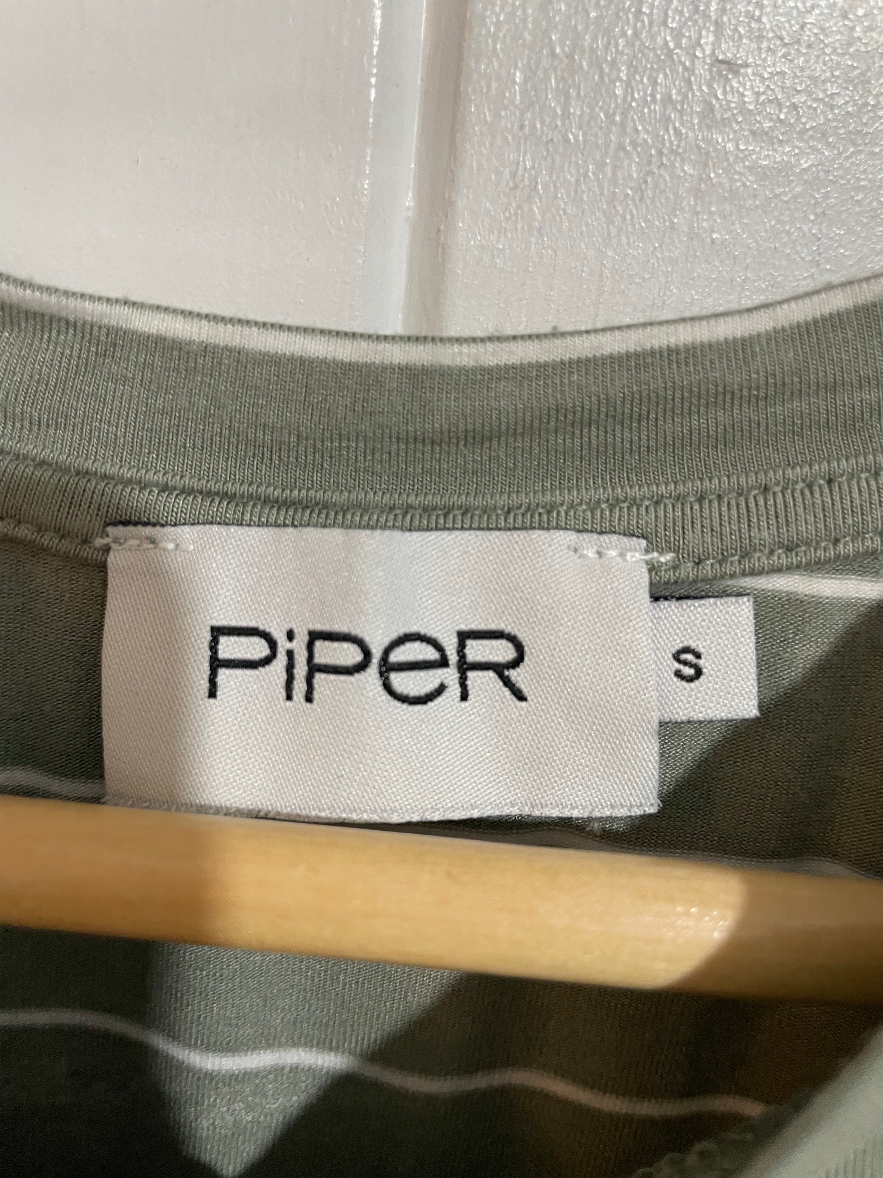 Image of (S) Piper | Green Striped Tee
