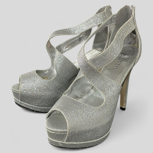 (8) B. Lively | Silver Glitter Heels