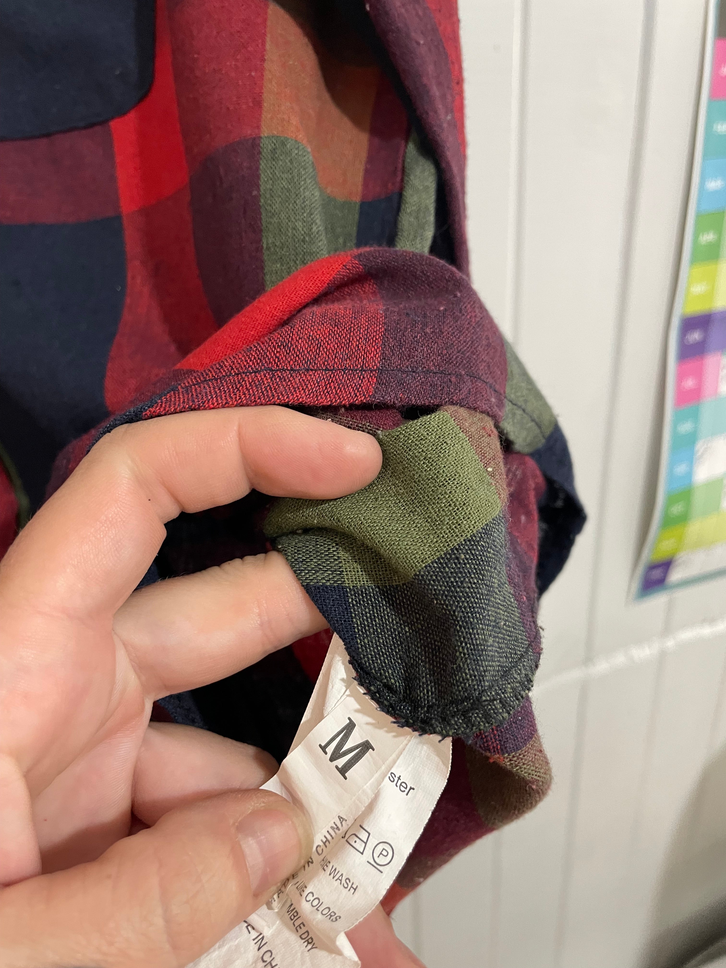 Image of (M) Shein | Plaid LS Shirt