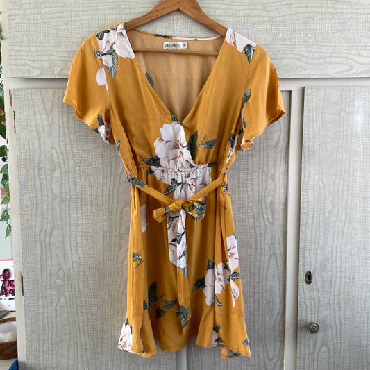 (8) Grace & Co Orange Floral dress