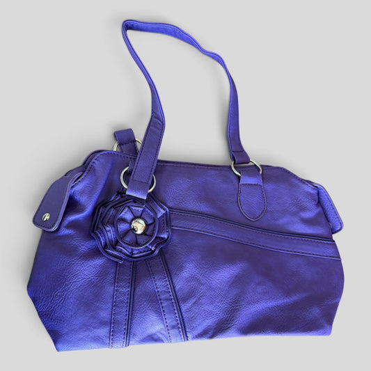 Handbag | Purple Zip Flower