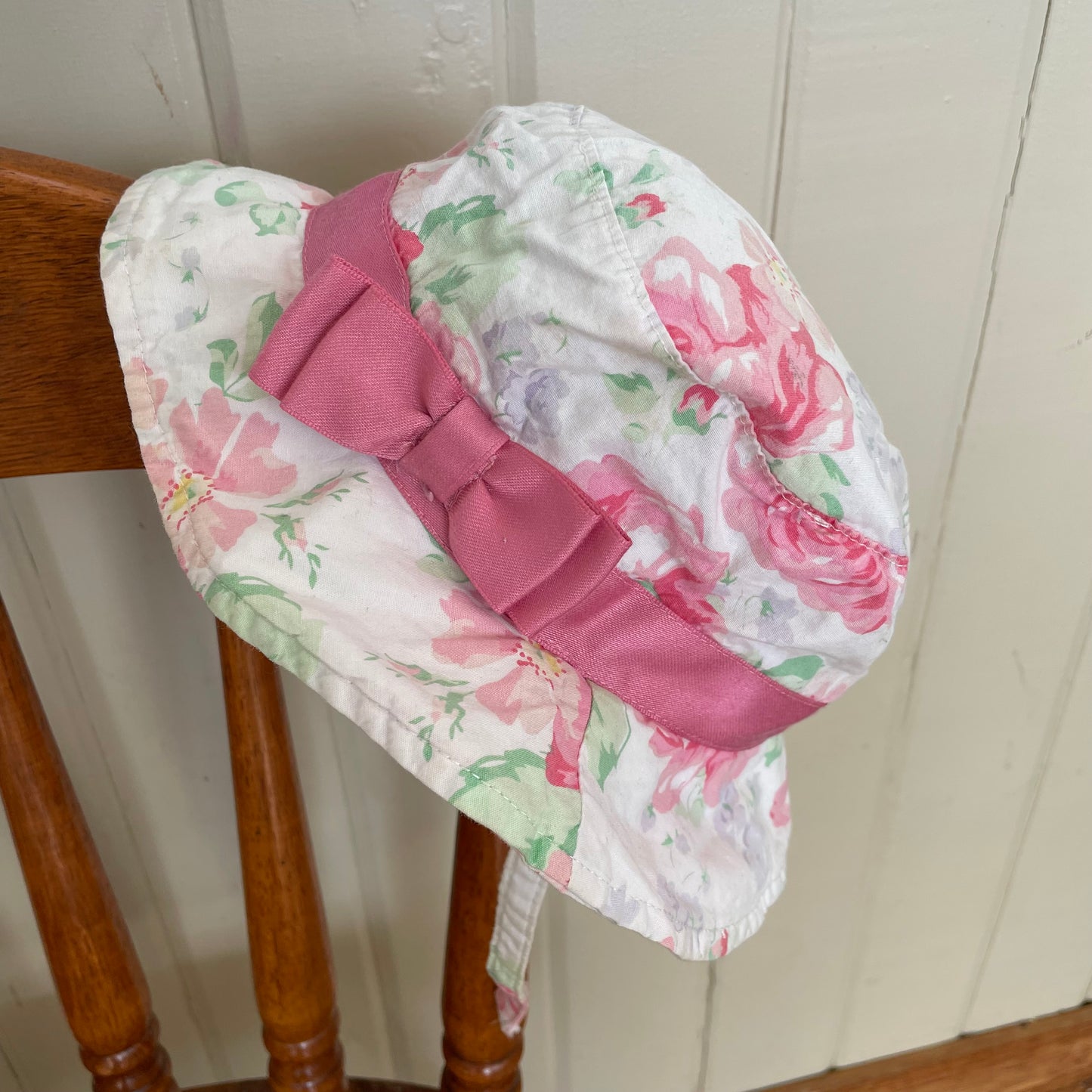 (6-9m) floral ribbon bucket hat