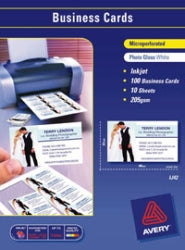 BUSINESS CARDS AVERY A4 I/J LEAHERGRAIN IJ39 200GSM PK20