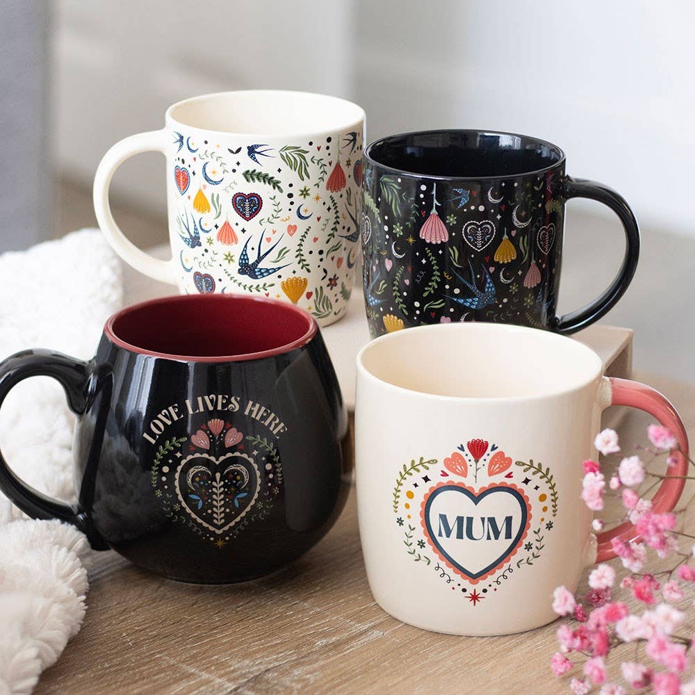 Mum Folk Heart Mug