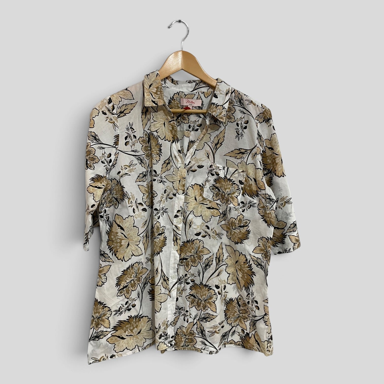 Image of (14) Millers | White Gold Floral Blouse