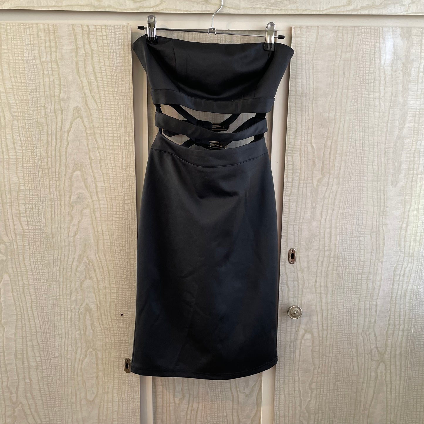 (6) Whyte Valentine Black Belted Mini Dress