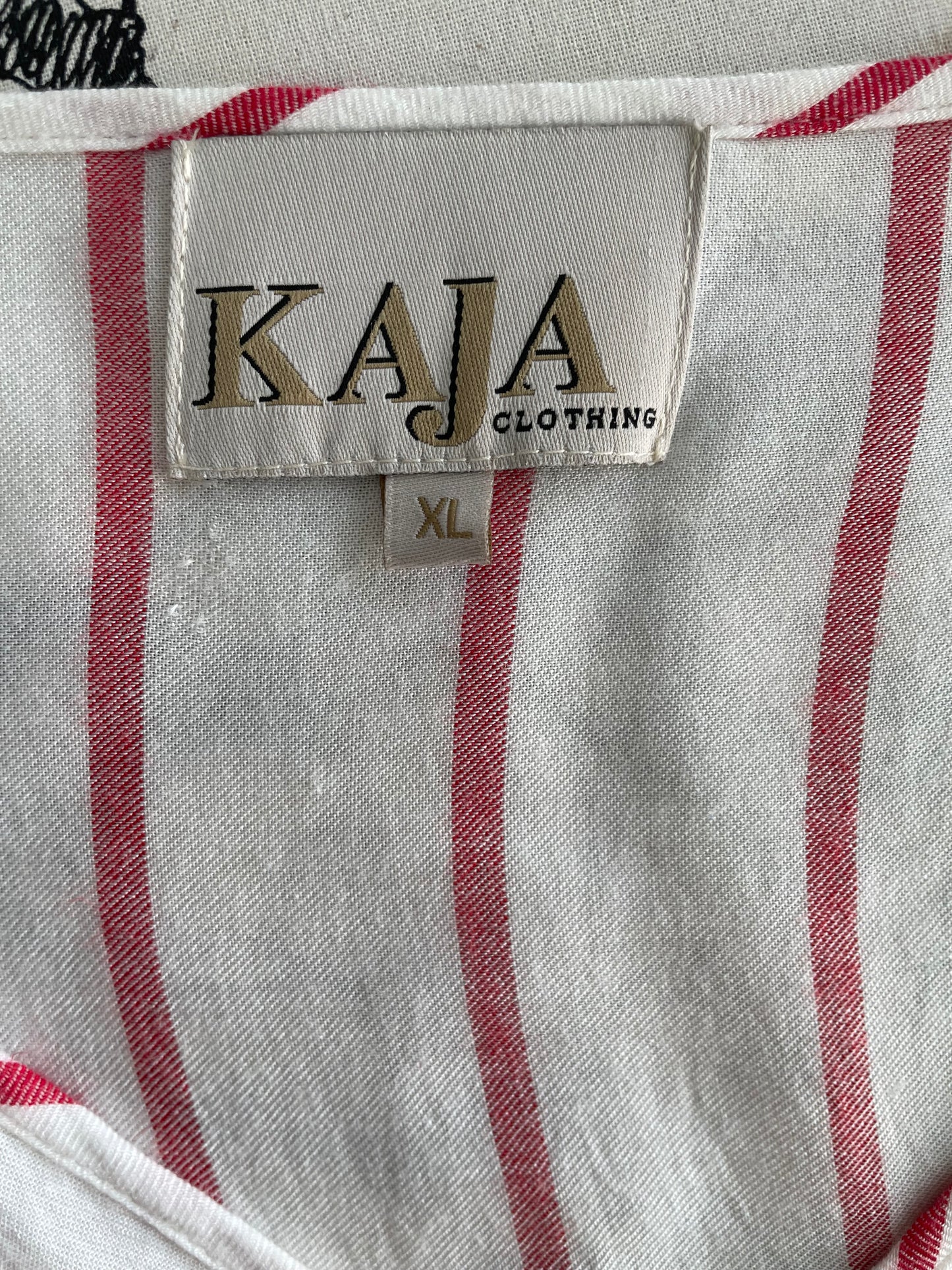 (XL)Kaja Striped dress white/red