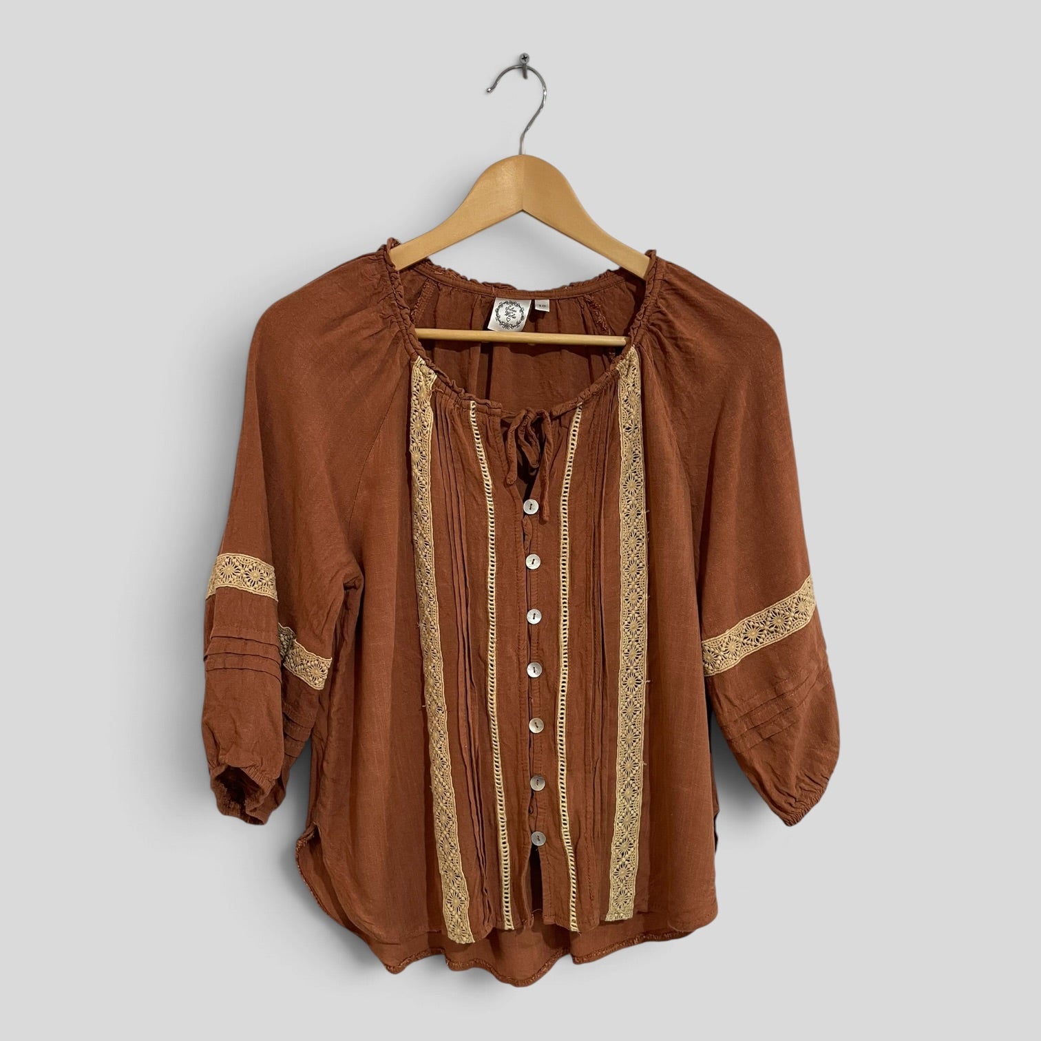 Image of (10) Silver Wishes | Brown Blouse