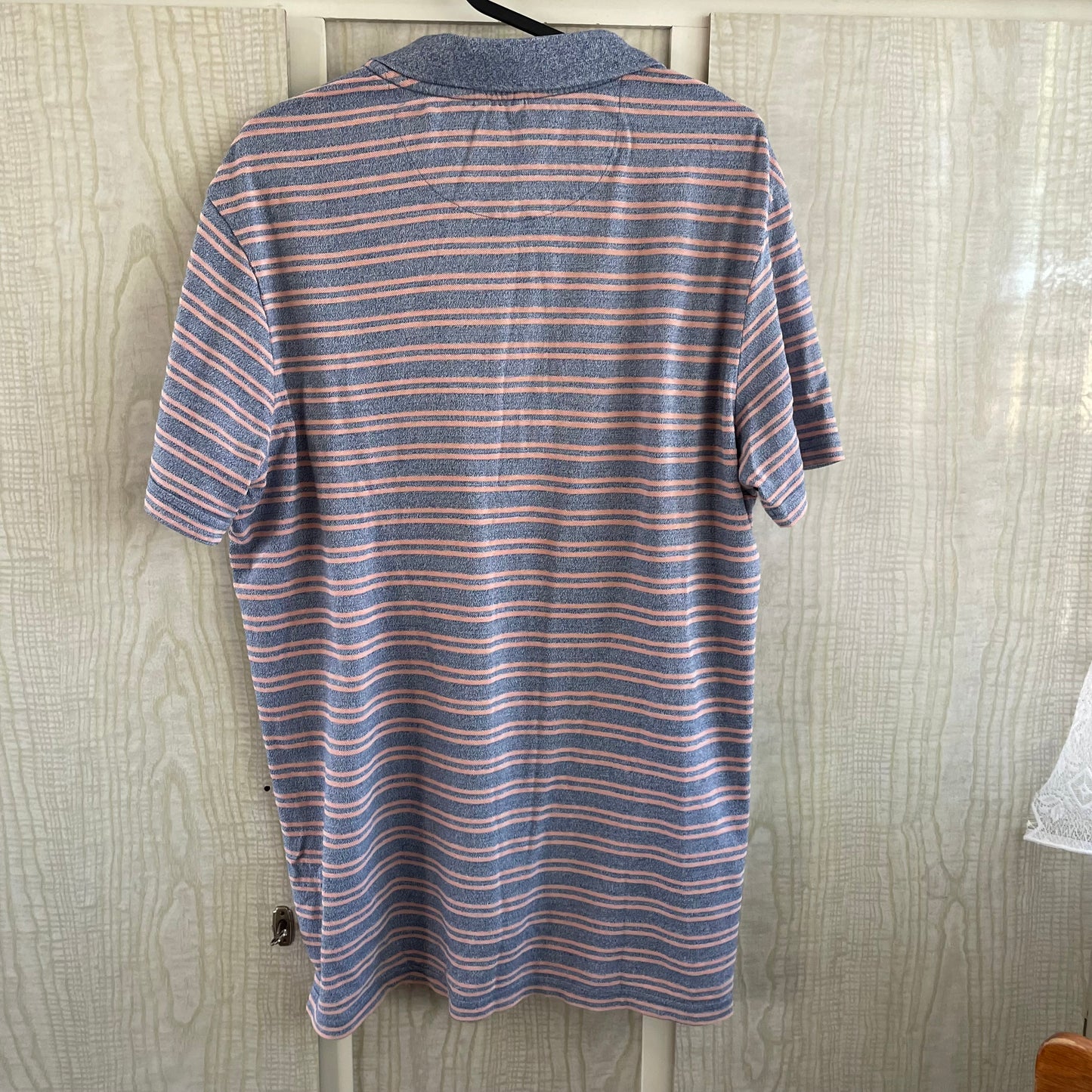 (L) Polo striped pink/grey