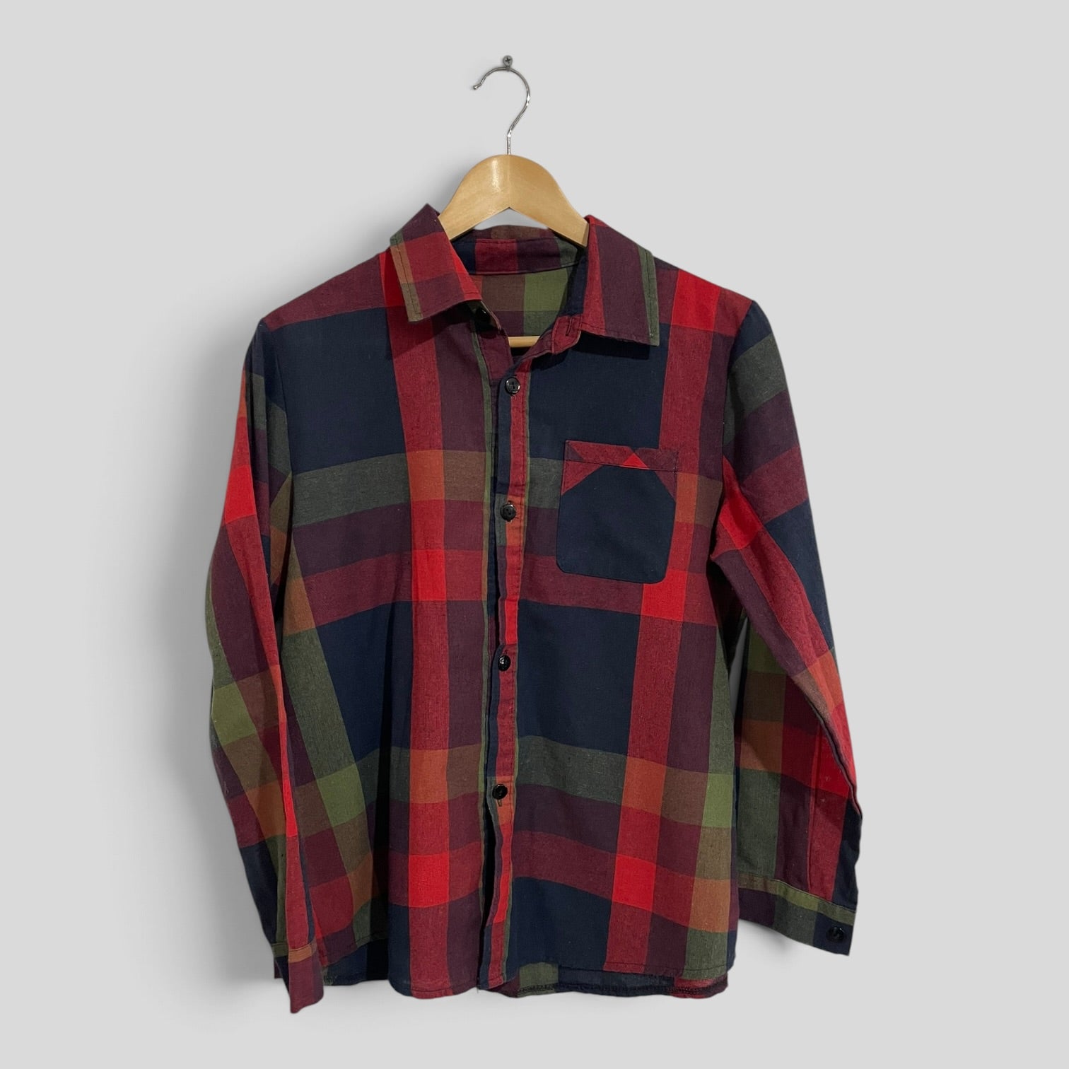 Image of (M) Shein | Plaid LS Shirt