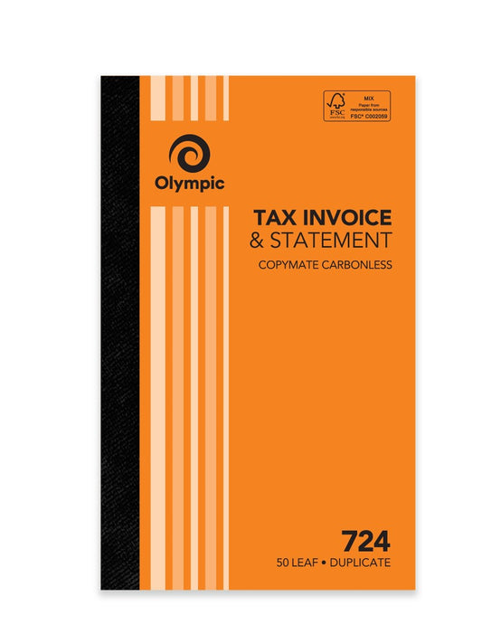 INV/STAT BOOK OLYMPIC 724 DUP C/LESS 8X5 50LF