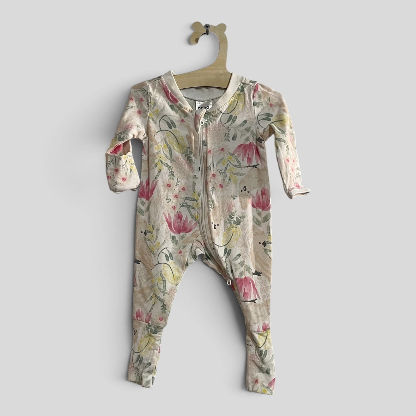 (00000JNR) ANko | Floral LS Onesie