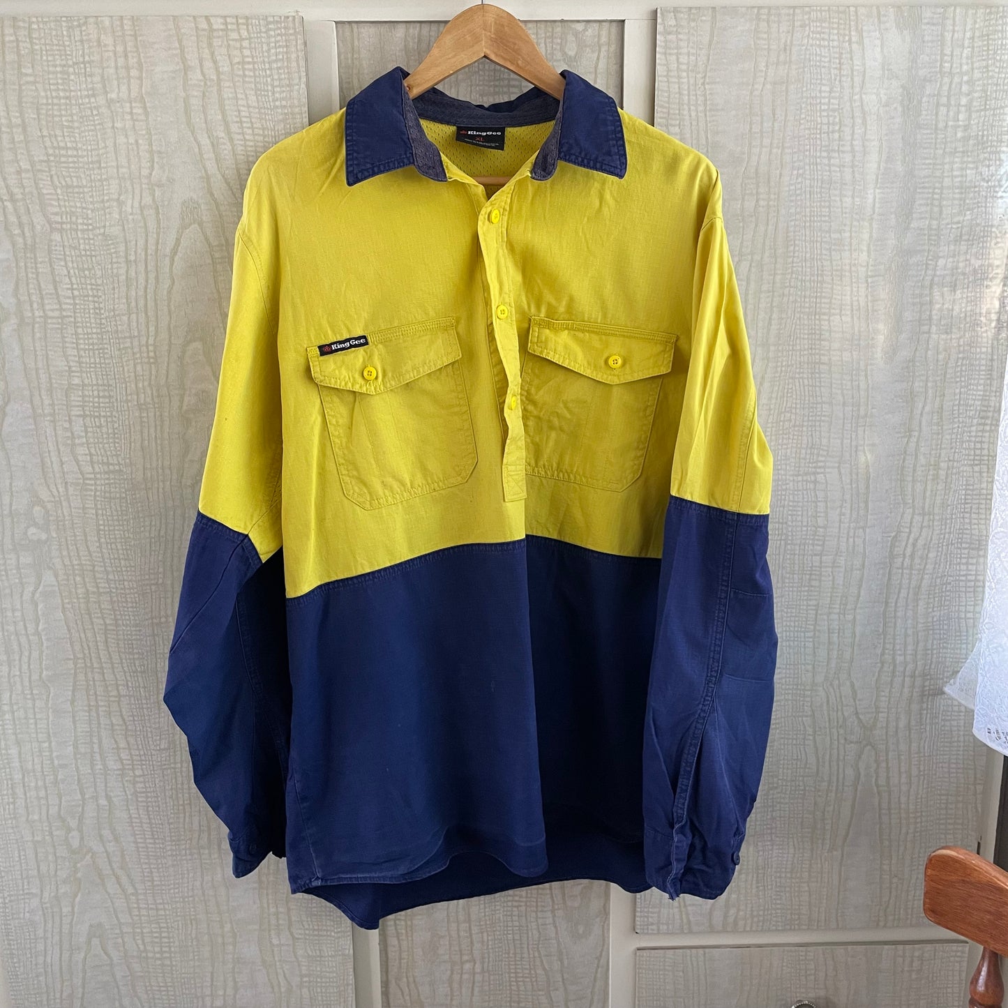 (XL) WORKCOOL 2 HI-VIS TWO TONE CLOSED FRONT LONG SLEEVE SHIRT