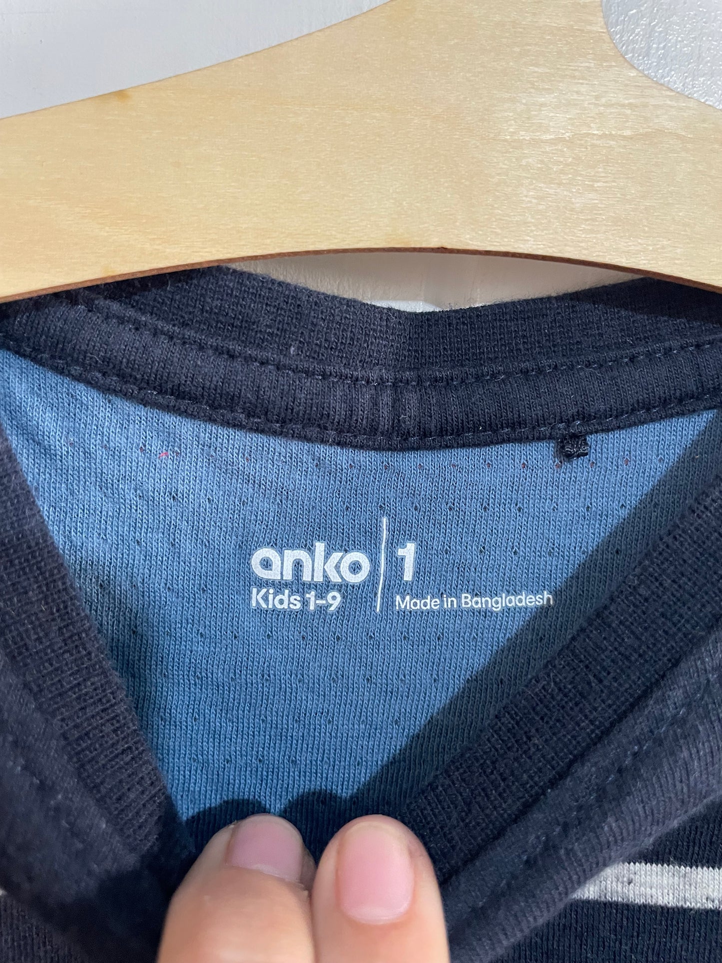 (1JNR) Anko | Navy Striped LS Shirt