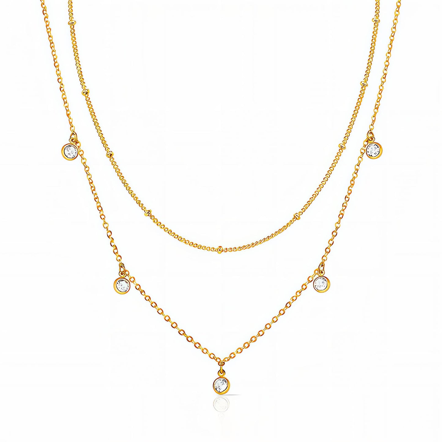 'Milky Way' Necklace, 18K Gold Plated Steel