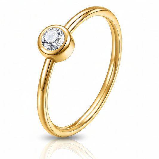 'Heirloom' Ring, 18K Gold Plated Steel Size: 7