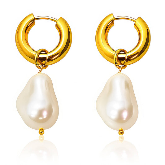 'Moonrise' Earrings, 18K Gold Plated Steel
