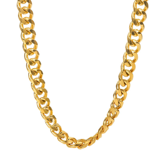 'Scrub' Chain Necklace, 18K Gold Plated Steel