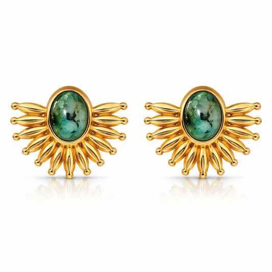 'Wildflower' Earrings, 18K Gold Plated Steel