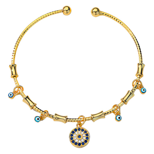 'Evil Eyes' Bracelet, 18K Gold Plated Steel