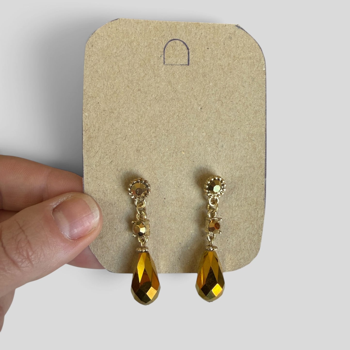 Earrings | Golden Crystal Drop