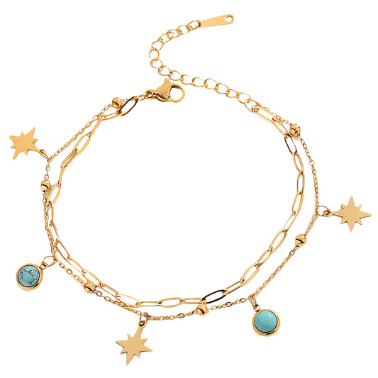 "Stars" Bracelet, 18K Gold Plated Steel