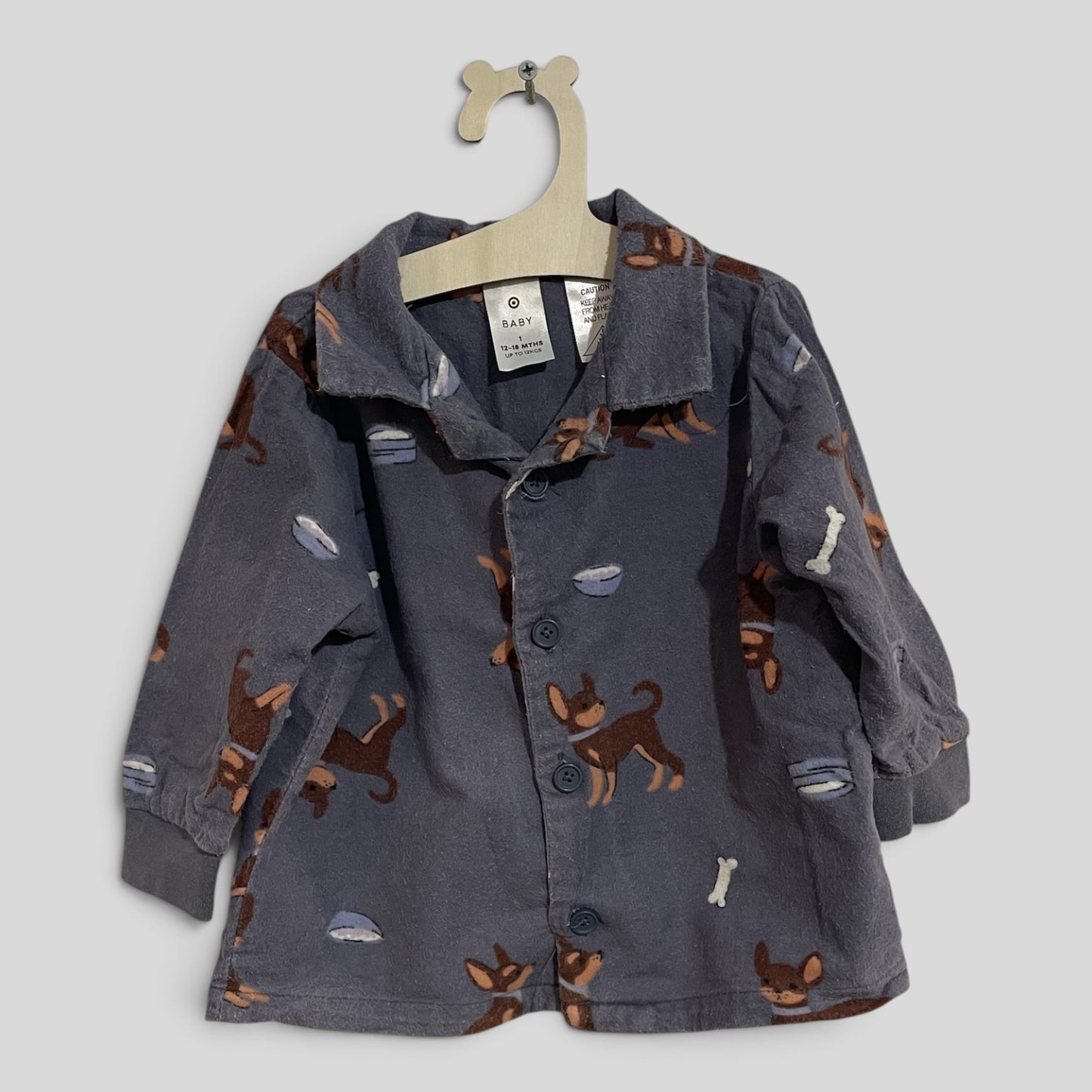 (1JNR) Target | Dog Flanellette PJ Shirt