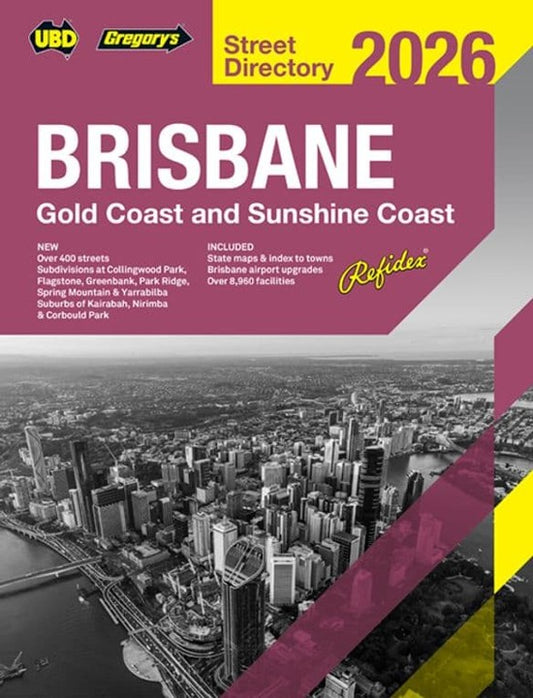 STREET DIRECTORY UBD/GRE 2026 BRISBANE REFIDEX 70TH ED