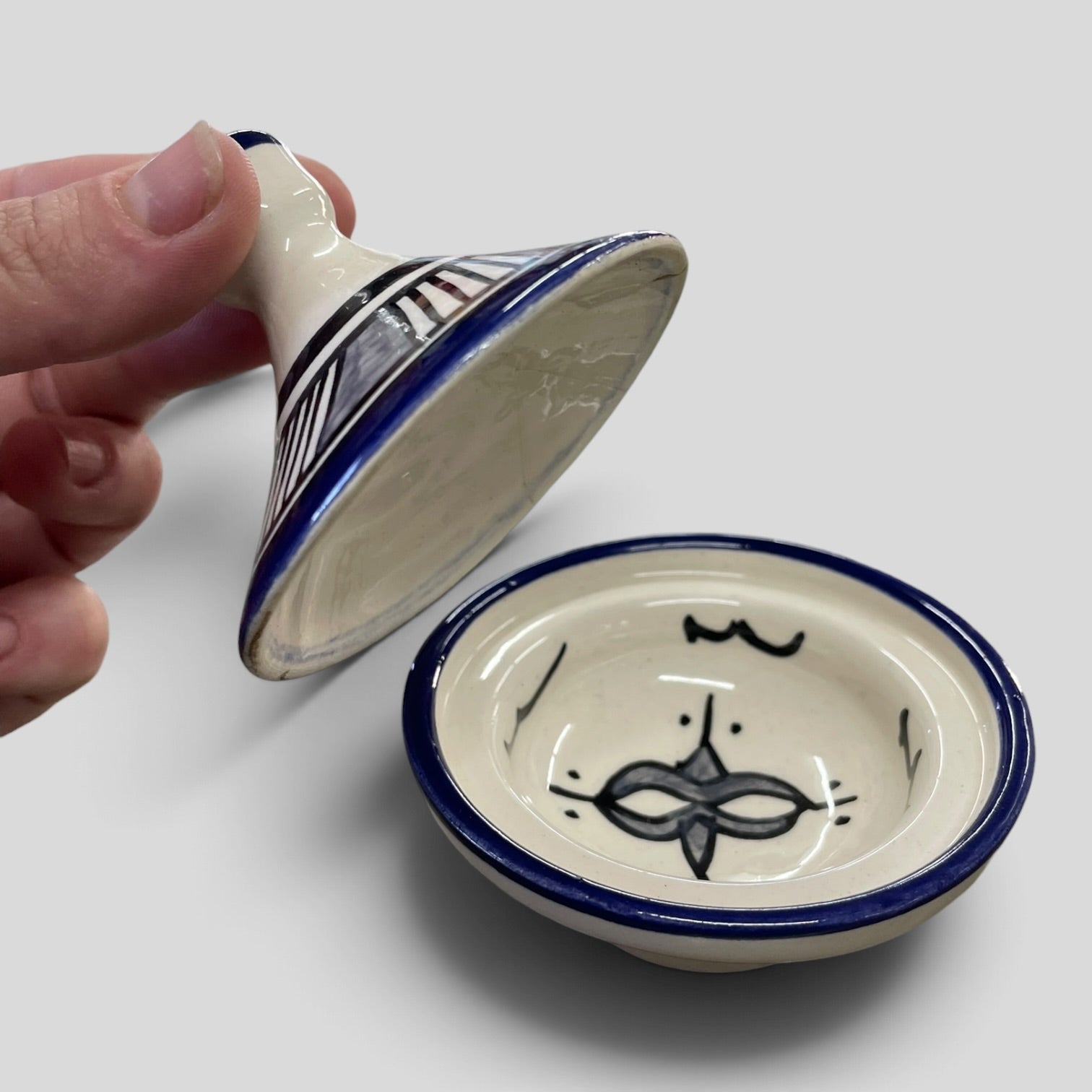 Image of Small Jar w Striped Lid