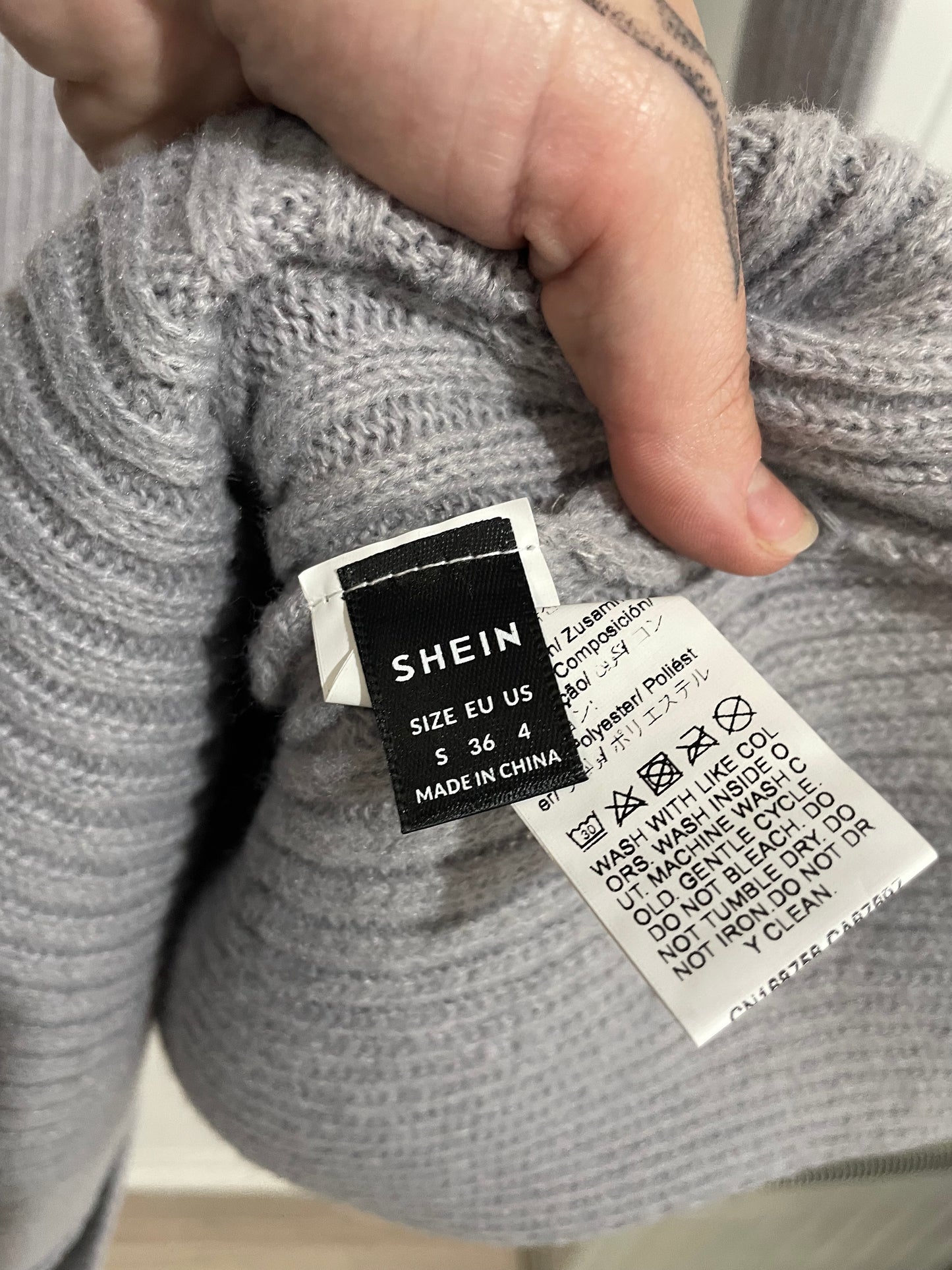 (S) Shein | Grey Knit LS Dress